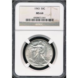 1943 Walking Liberty Half Dollar NGC MS64