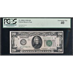 Fr. 2050-I 1928 $20 Federal Reserve Note XF 40