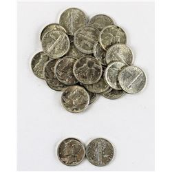 U.S. Lot of (25) AU/BU Mercury Dimes Featuring Mixed Dates & High Grades