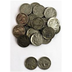 U.S. Lot of (25) Buffalo Nickels Featuring Mixed Dates