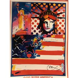 Peter Max"God Bless America"Hand Signed