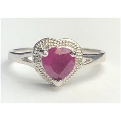 Elegant Silver Diamond Heart Ring(cts)