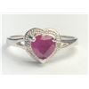 Image 1 : Elegant Silver Diamond Heart Ring(cts)