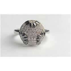 Classy Diamond Ring With Black Diamond Inserts(cts)