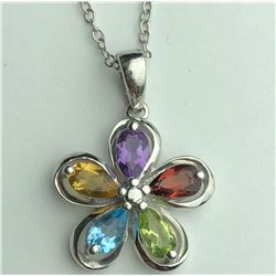 Beautiful Multi Color Diamond Necklas(cts)