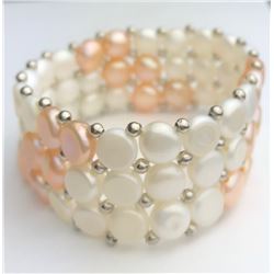 Beautiful White And Pink Pearl Bracelet