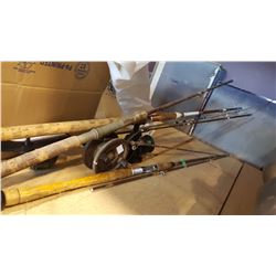 4 FISHING RODS AND REELS