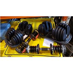 BOWFLEX ADJUSTABLE DUMBELL SET AS IS