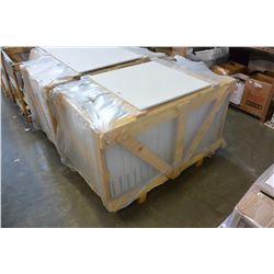 19 BOXES, NEW SANTA MARGHERITA ITALIAN 24 X 24 INCH WHITE QUARTZ FLOOR AND WALL TILE, 304 SQFT
