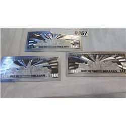 3 SILVER FOIL US NOTES