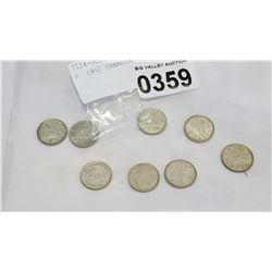 8 1951 CANADIAN NICKELS