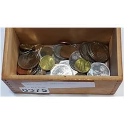 SMALL BOX OF VARIOUS COINS