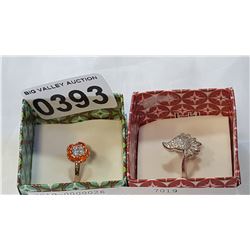TWO STERLING LADIES DINNER RINGS