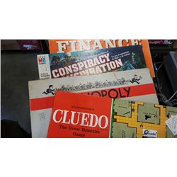 MONOPOLY CONSPIRACY FINANCE AND CLUEDO BOARD GAMES