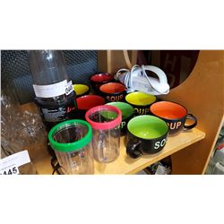 MAGIC BULLET BLENDER SET OF 8 SOUP MUGS AND WATER FILTER JUG