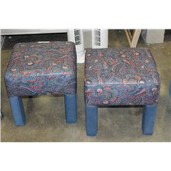 PAIR OF UPOLSTERED FOOT STOOLS