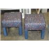 Image 1 : PAIR OF UPOLSTERED FOOT STOOLS