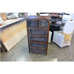 5 DRAWER WICKER HIGHBOY