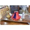 Image 2 : VINTAGE LAMP W/ SHADE AND GLASS TABLE LAMP W/ SHADE