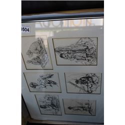 FRAMED NATIVE DRAWINGS
