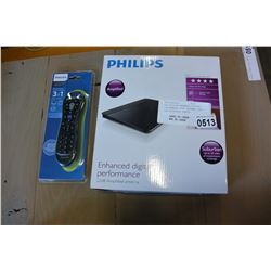 NEW PHILIPS ENHANCED DIGITAL PERFORMANCE HDTV ANTENNA, AND NEW UNIVERSAL REMOTE