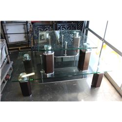 LARGE DESIGNER GLASSTOP COFFEE AND ENDTABLE