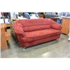Image 2 : MODERN RED MICROFIBRE SOFA WITH CHROME LEGS