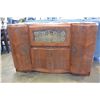 Image 2 : BOWED DOOR SERPENTINE DRAWER ANTIQUE SERVER WITH GLASS DOOR
