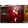 Image 2 : 2 PIECE RED LADY CANVAS PICTURE, 5 FT TALL, 8 FT WIDE