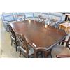 Image 6 : MODERN ESPRESSO TABLE, LEAF, AND 6 CHAIRS
