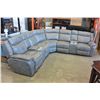 552  BRAND NEW 3 PIECE GREY PALOMINO SETIONAL SOAF, WITH 3 POWER RECLINERS, LIGHTED CUPHOLDERS AND CONSOL