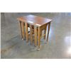 Image 2 : TEAK END TABLES W/ 4 NESTING FOLDING END TABLES