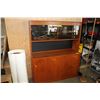 Image 1 : MCM TEAK 2 PIECE BUFFET WITH GLASS DOOR HUTCH