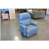 Image 1 : BLUE LEATHER RECLINER CHAIR