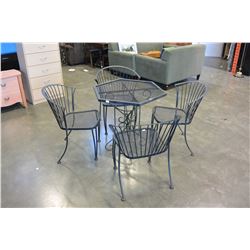 METAL PATIO TABLE AND 4 CHAIRS