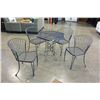 Image 2 : METAL PATIO TABLE AND 4 CHAIRS