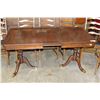 Image 3 : DARK WALNUT DINING TABLE WITH JACKNIFE LEAF AND 6 LEATHER SEAT CHAIRS