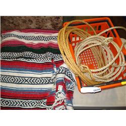 WOOL BLANKETS AND ROPE