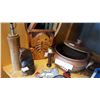 Image 2 : CERAMIC POT WOOD CARVINGS AND CAST IRON SIGN
