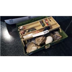 PLANO BOX OF SEMI PRECIOUS STONES