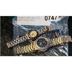 AUTOMATIC MENS WATCH AND QUARTS LADIES WATCH