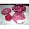 Image 1 : TWO CRANBERRY GLASS VASES