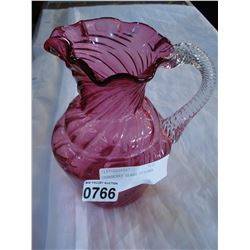 CRANBERRY GLASS PITCHER