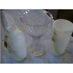 3 GLASS VASES