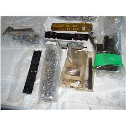 BOX OF BRASS HO TRAIN PARTS