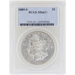 1889-S $1 Morgan Silver Dollar Coin PCGS MS63+
