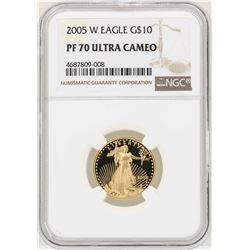 2005-W $10 American Gold Eagle Coin NGC PF70 Ultra Cameo