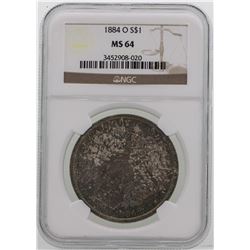 1884-O $1 Morgan Silver Dollar Coin NGC MS64 NICE TONING