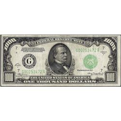 1934A $1,000 Federal Reserve Note Chicago