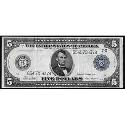 1914 $5 Federal Reserve Note Chicago